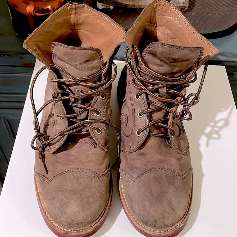 Men’s John Fluevog,leather boots w Angel Soles.